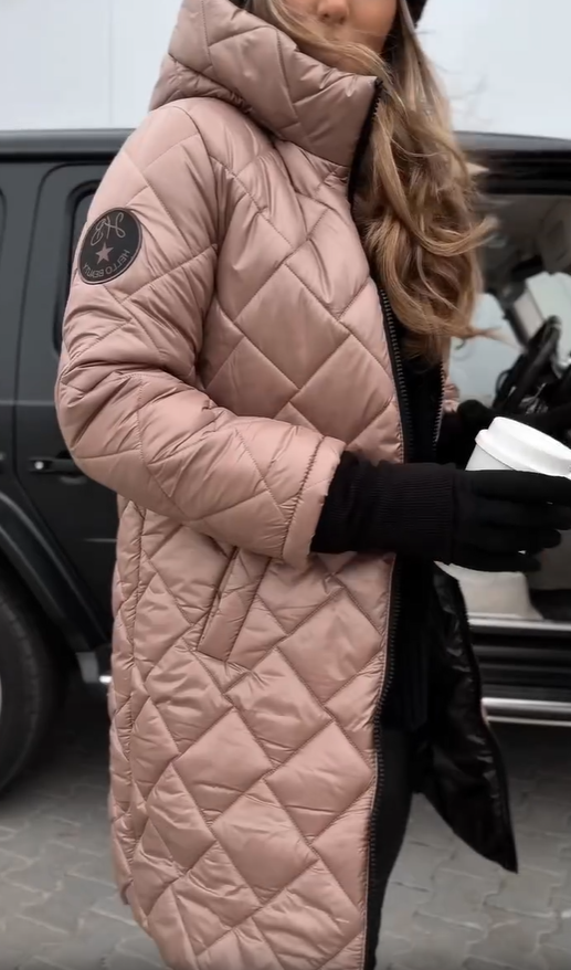 Christine | Elegant Quilted Down Jacket with Hood