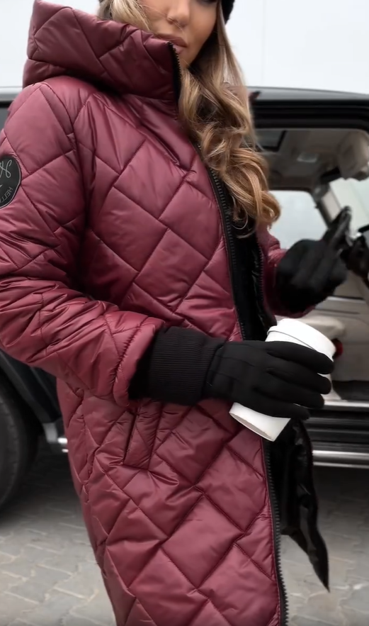 Christine | Elegant Quilted Down Jacket with Hood