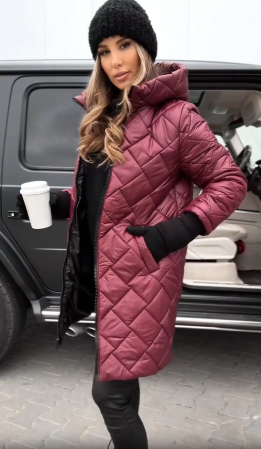 Christine | Elegant Quilted Down Jacket with Hood