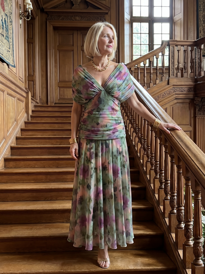 Janet | Off Shoulder Flow Midi Dress