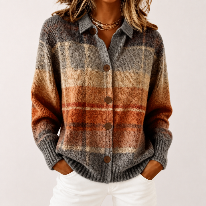 Marguerite | Ombre Plaid Cardigan